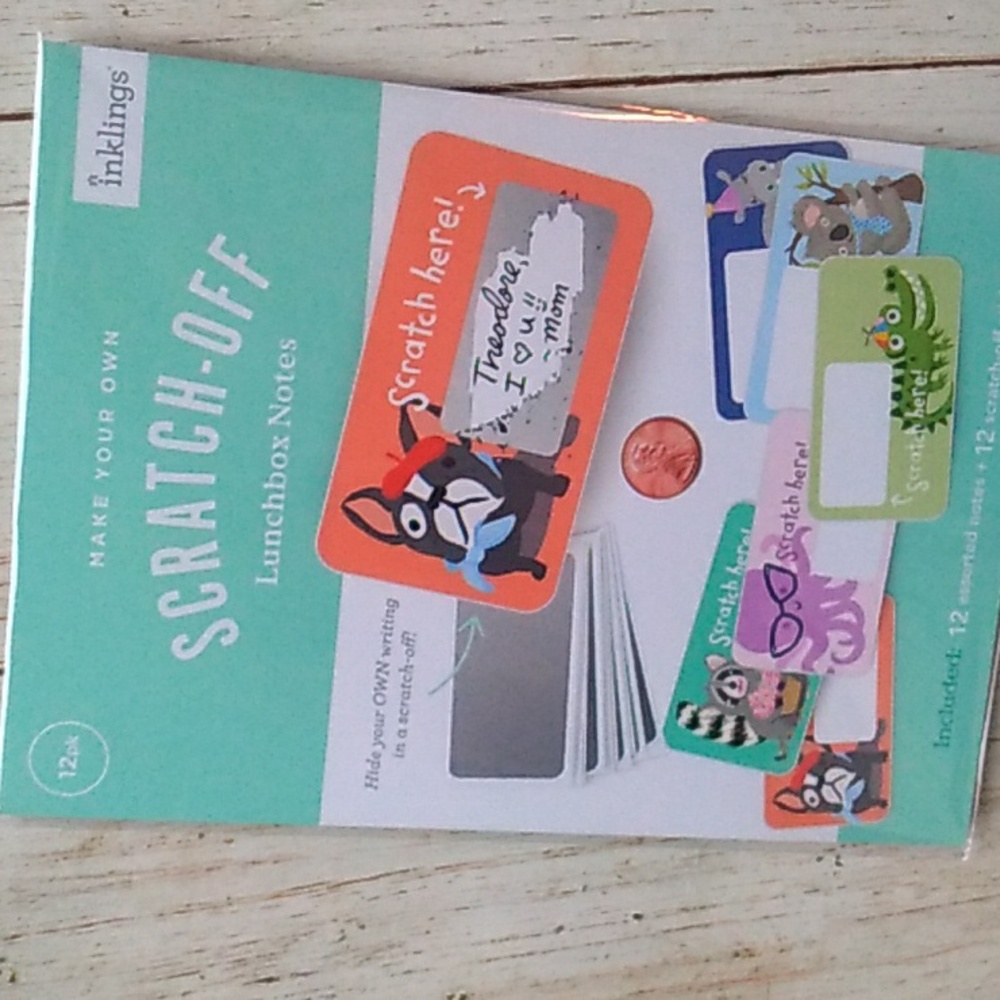 Lunch Box Notes  Cute Funny Animals For Kids (12notes and 12 stickers NEW